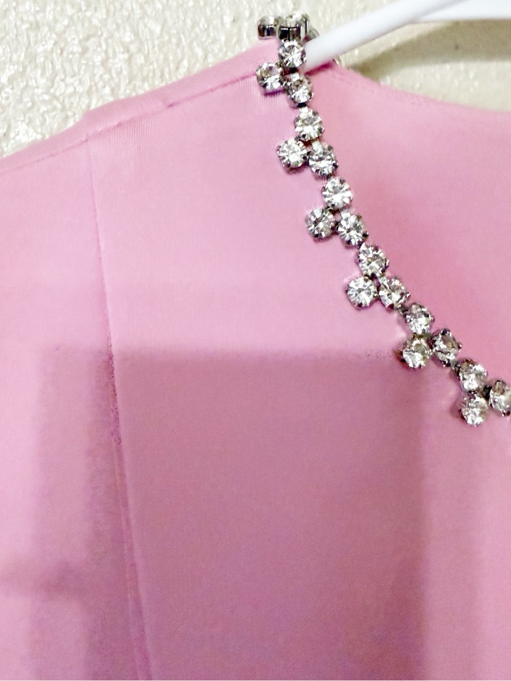 AREA Embellished Powder Pink Crystal Heart Back Open Cutout Mini Dress NEW - Picture 15 of 15